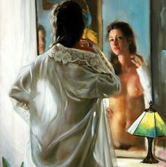 Art Lazlo Gulays girl in mirror nudeish
