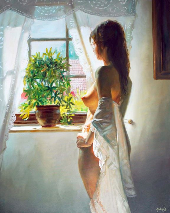 Art Lazlo Gulays girl in window nudeish